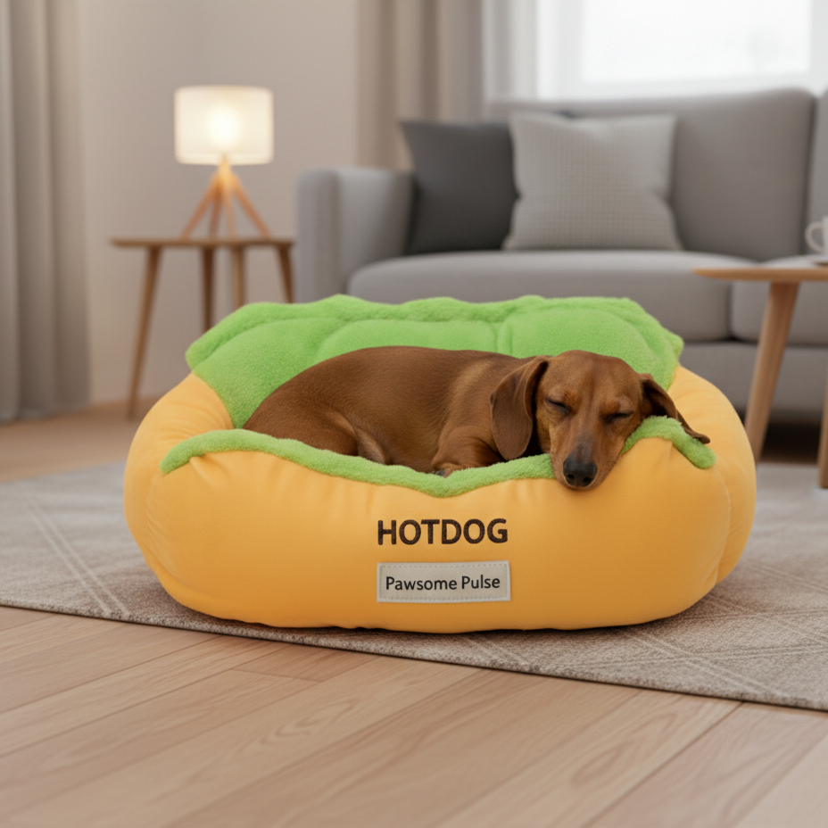 Pawsome Pulse Hotdog Calming Pet Bed