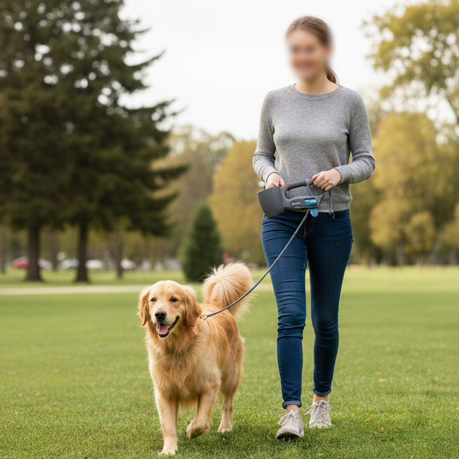 Pawsome Pulse 3-in-1 Retractable Dog Leash with Poop Bag Holder & Water Cup