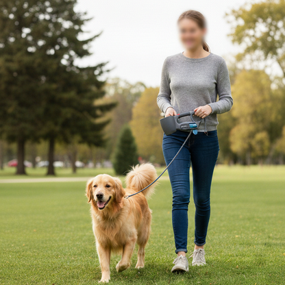 Pawsome Pulse 3-in-1 Retractable Dog Leash with Poop Bag Holder & Water Cup