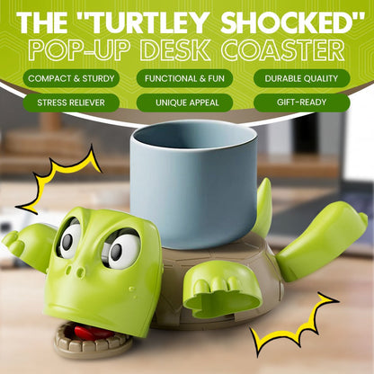 The "Turtley Shocked" Pop-Up Desk Coaster