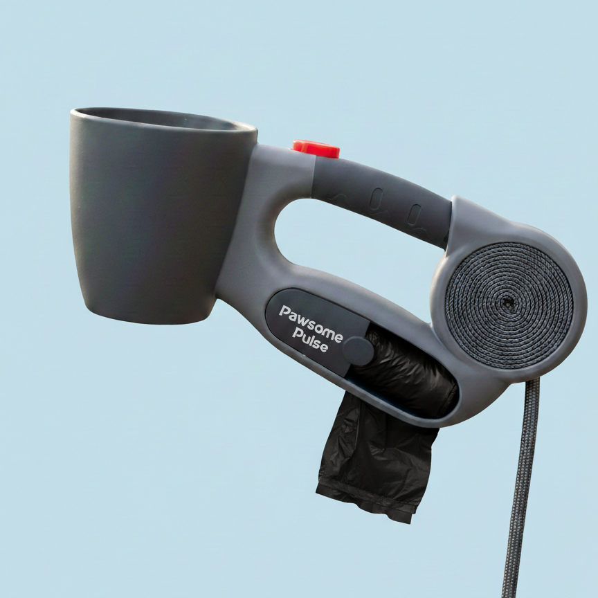 Pawsome Pulse 3-in-1 Retractable Dog Leash with Poop Bag Holder & Water Cup